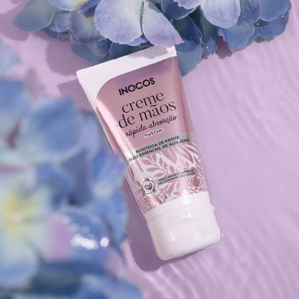 CREME MÃOS RÁPIDA ABSORÇÃO KARITÉ E ALFAZEMA, 50ML