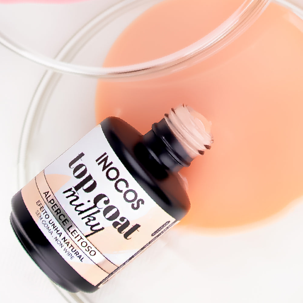 VERNIZ GEL INOCOS TOP COAT MILKY ALPERCE LEITOSO, 15ML