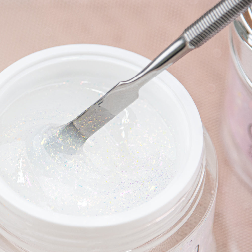 GEL CONSTRUÇÃO INOCOS GLITTER GEL BRANCO LEIT., 30G