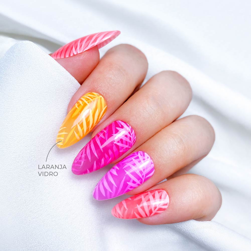 VERNIZ GEL INOCOS TOP COAT VITRAL LARANJA VIDRO, 15ML