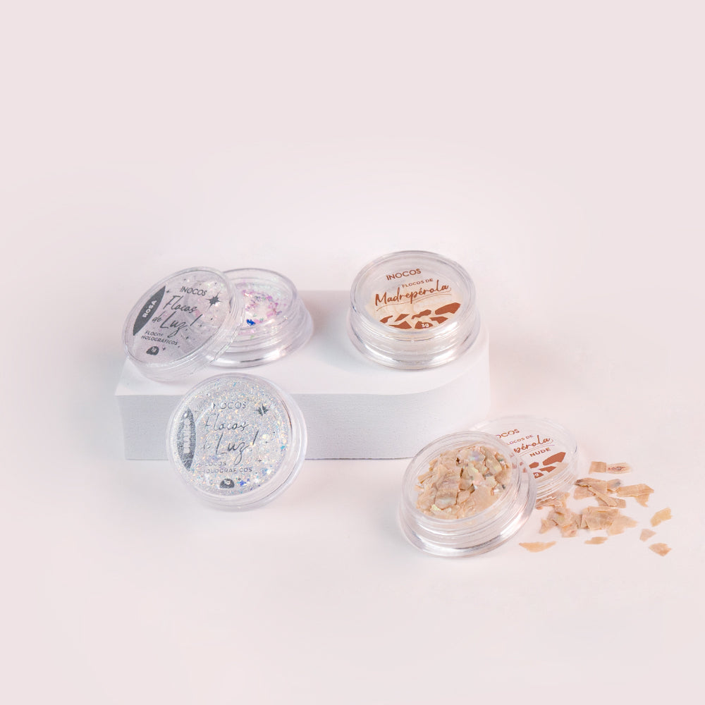 FLOCOS DE LUZ INOCOS HOLOGRÁFICOS - BRANCO, 1G