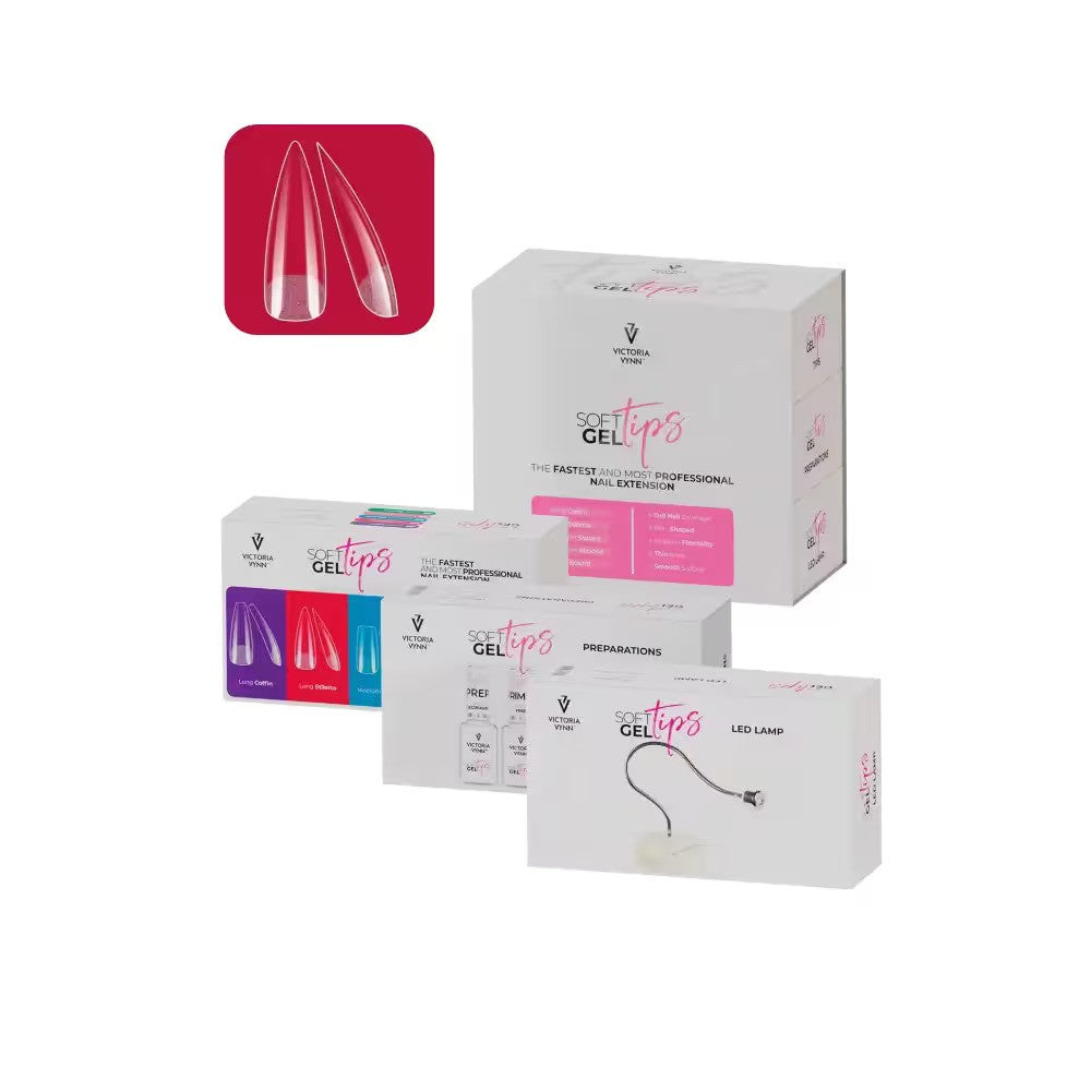 SOFT GEL TIPS Set with Long Stiletto