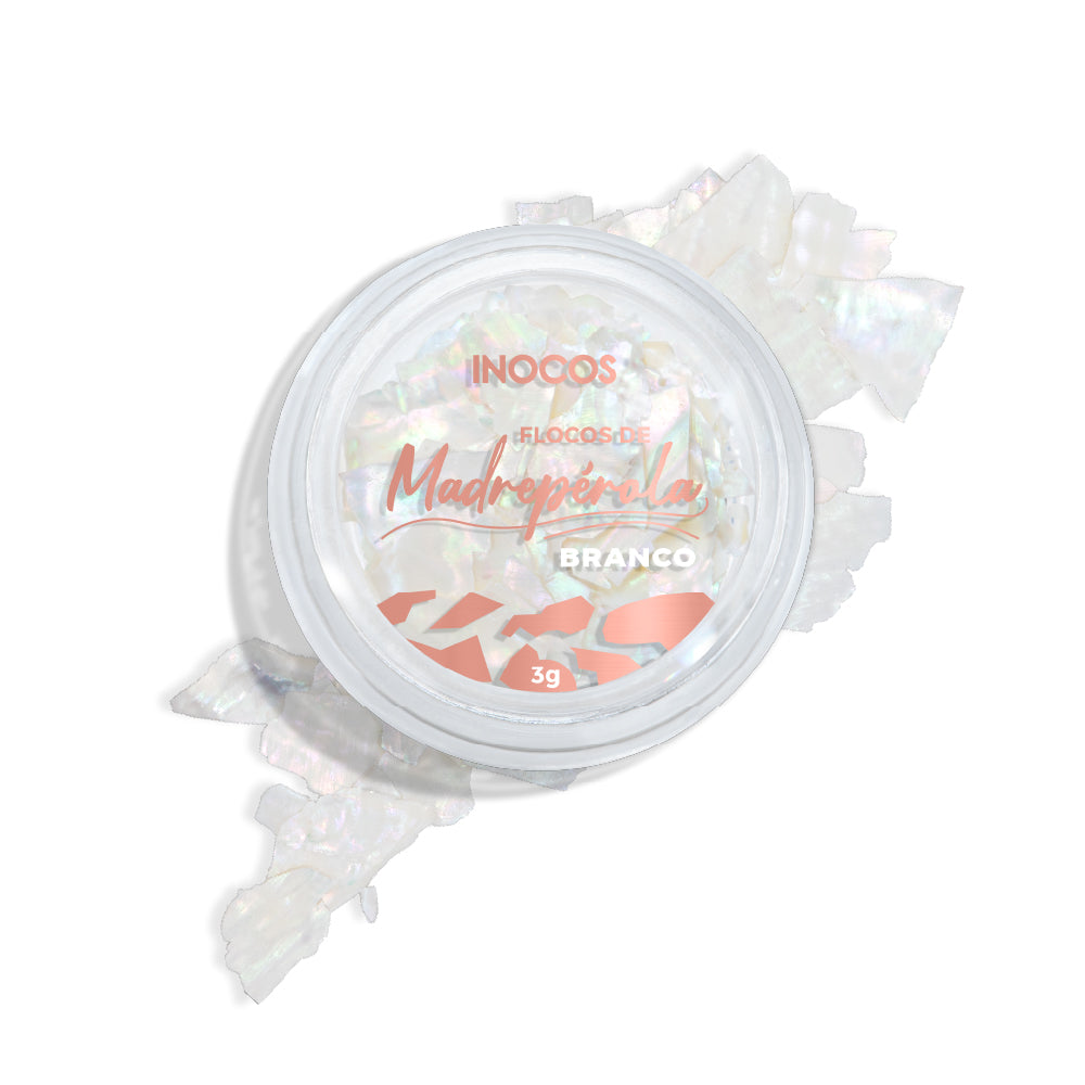 FLOCOS DE MADREPÉROLA INOCOS - BRANCO, 3G