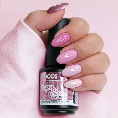 VERNIZ GEL INOCOS TOP COAT SUPER STAR , 15ML