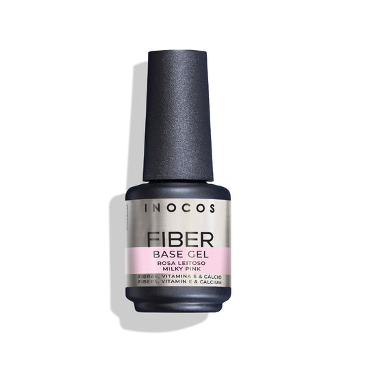 VERNIZ GEL FIBER BASE INOCOS C/VITAM. ROSA LEITOSO, 15ML