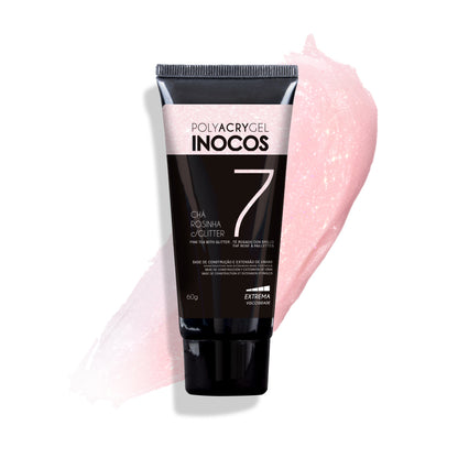 Polyacrygel INOCOS 7 Chá Rosinha Com Glitter 60gr