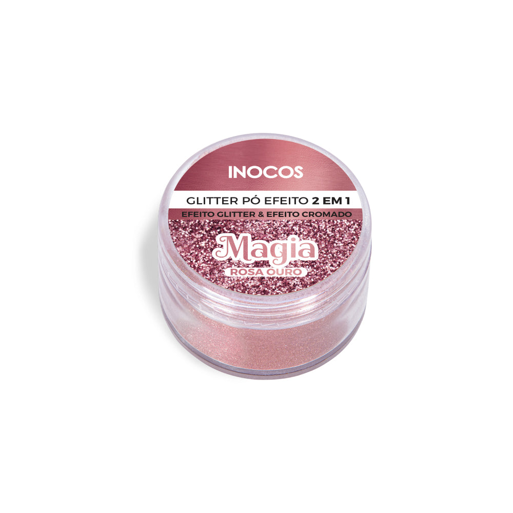 PÓ GLITTER INOCOS MAGIA ROSA OURO, 3G