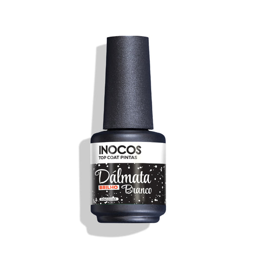 VERNIZ GEL INOCOS TOP COAT DÁLMATA BRANCO BRILHO, 15ML