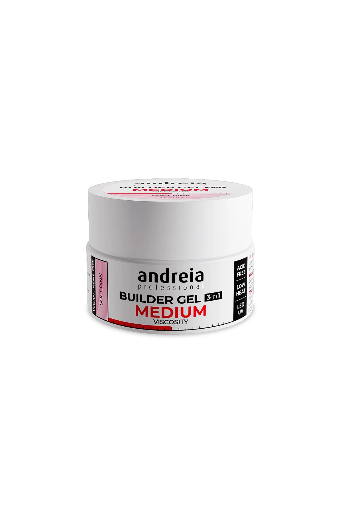 Builder Gel 3 in 1 - Soft Pink (Medium viscosity) 44gr