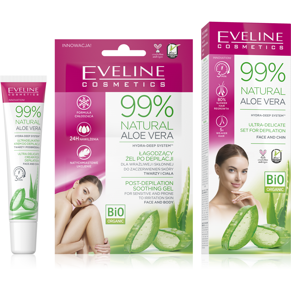 Depilatório em Creme – 99% Natural Aloé Vera Face Kit Depilatory 20ml