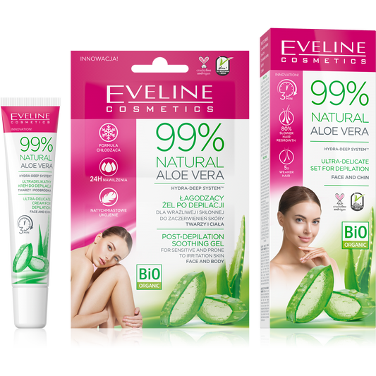 Depilatório em Creme – 99% Natural Aloé Vera Face Kit Depilatory 20ml