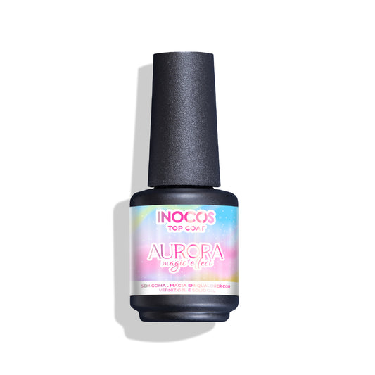 VERNIZ GEL INOCOS TOP COAT AURORA MAGIC EFFECT, 15ML