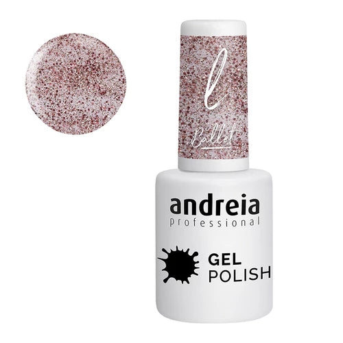 Andreia Verniz Gel Ba4 Glitter Dourado E Rosa