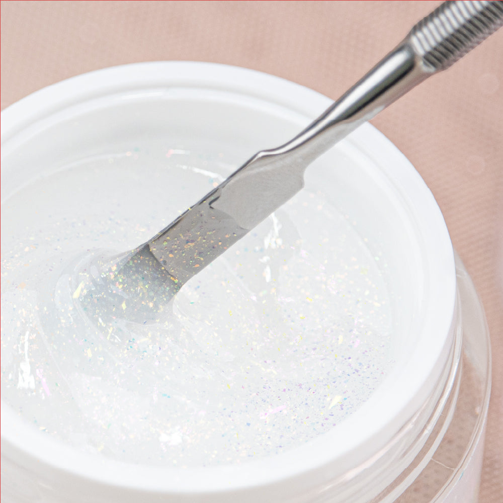 GEL CONSTRUÇÃO INOCOS GLITTER GEL BRANCO LEIT., 50G