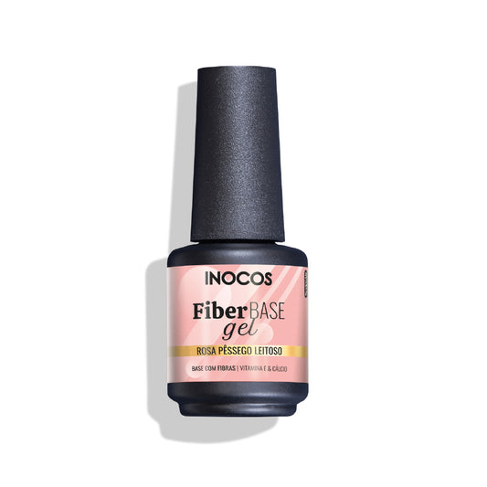 VERNIZ GEL FIBER BASE COVER ROSA PÊSSEGO LEITOSO, 15ML