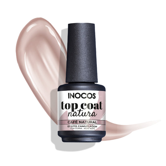 VERNIZ GEL INOCOS TOP COAT CAFÉ NATURAL, 15ML